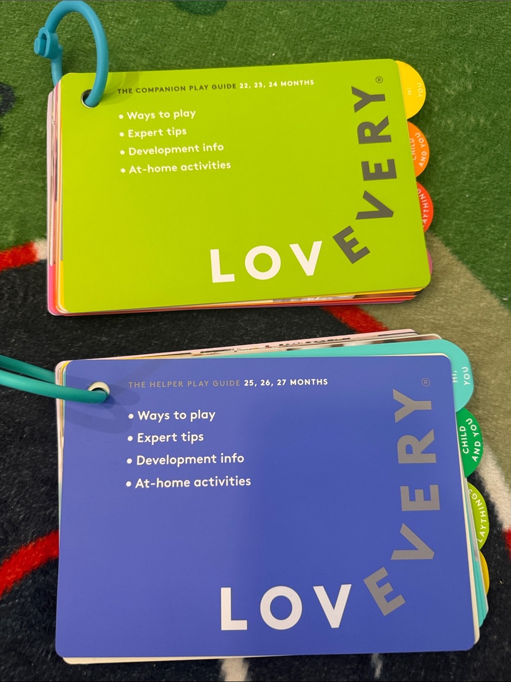 Lovevery Play Guide Cards - Green & Blue - Early Learning Activities